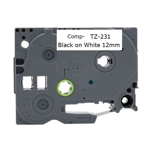 Brother TZe-231 Συμβατή ταινία Ετικετογράφου 8m x 12mm Black On White για εκτυπωτές Brother