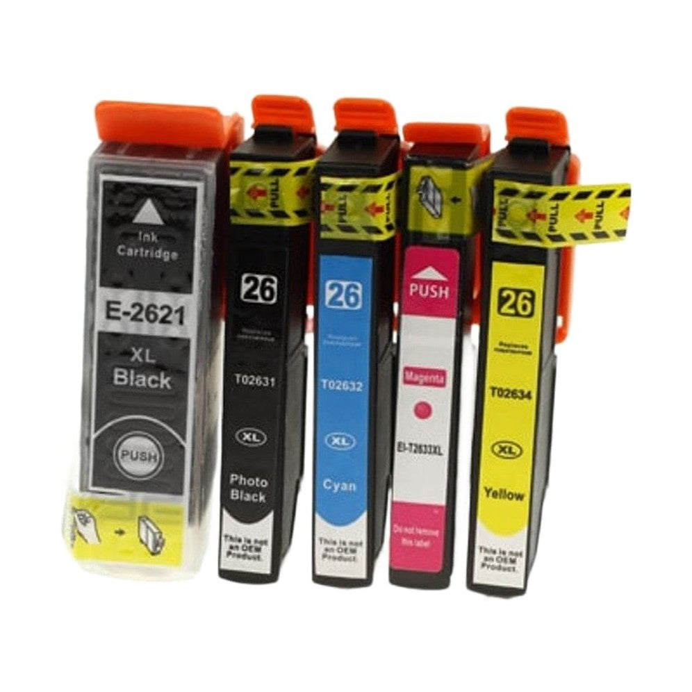 Multipack 5 συμβατών μελανιών T2621-T2636 για Epson(C13T26364010) για εκτυπωτές Epson
