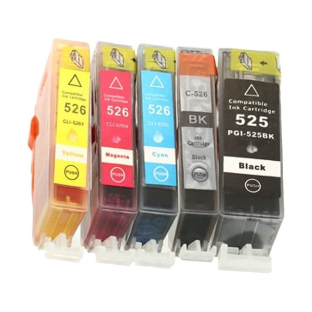 Multipack 5 συμβατών μελανιών Canon PGI-525 BK/CLI-526 CMYK
