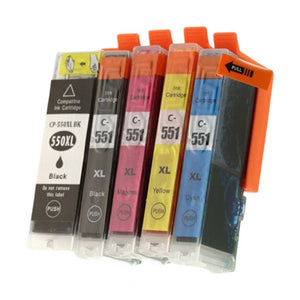 Multipack 5 συμβατών μελανιών Canon PGI-550 BK/CLI-551 CMYK (6509B013A)