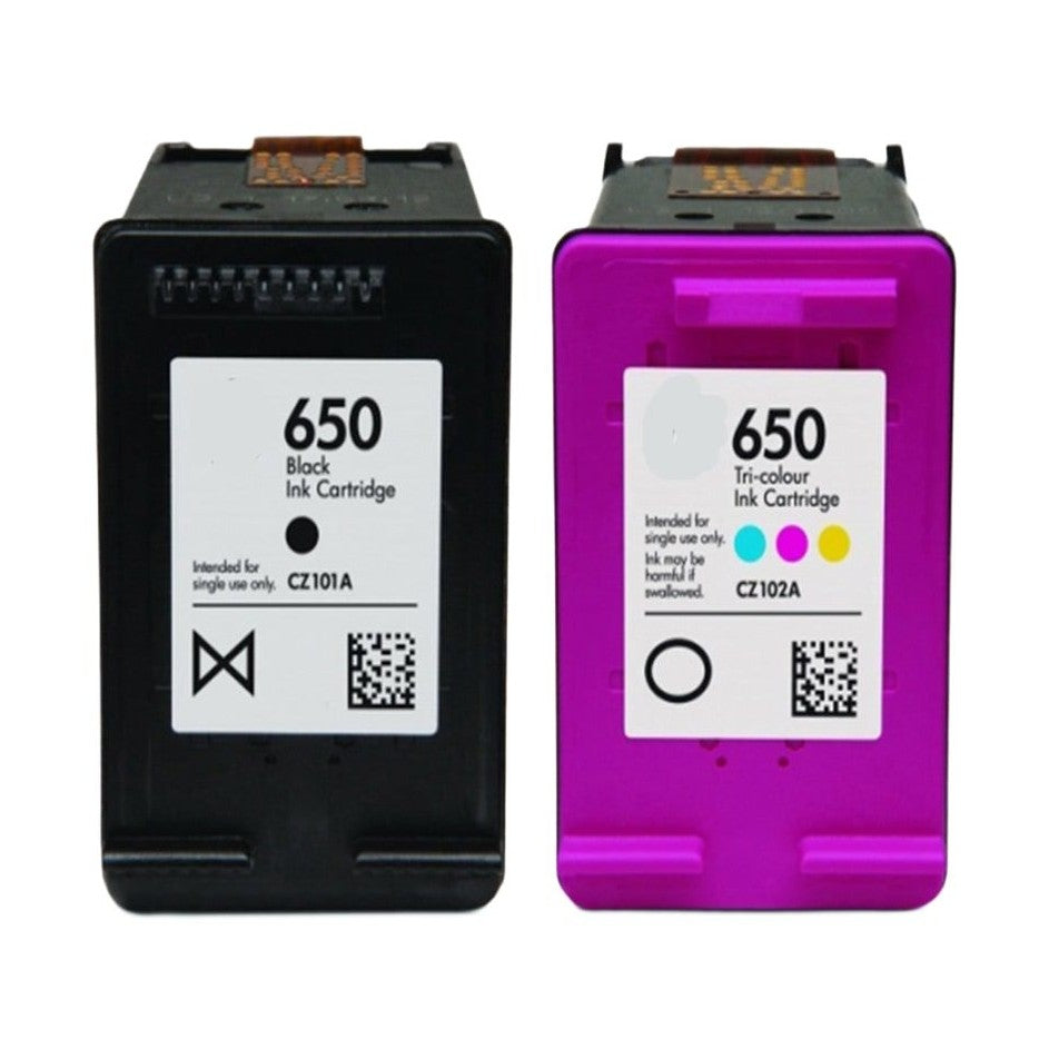Multipack 3 συμβατών μελανιών HP 650XL (2 Black + 1Colour) (CZ101AE) (CZ102AE) για εκτυπωτές HP