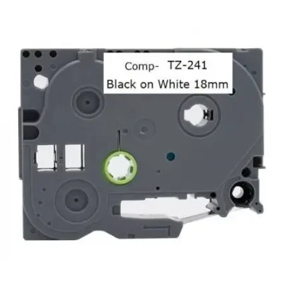 Brother TZe-241 Συμβατή ταινία Ετικετογράφου 8m x 18mm Black On White